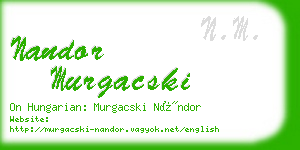 nandor murgacski business card